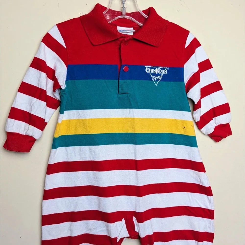 Osh‎ Kosh B'Gosh Vintage 90s Romper One Piece Size Coverall Jumpsuit 24 Months